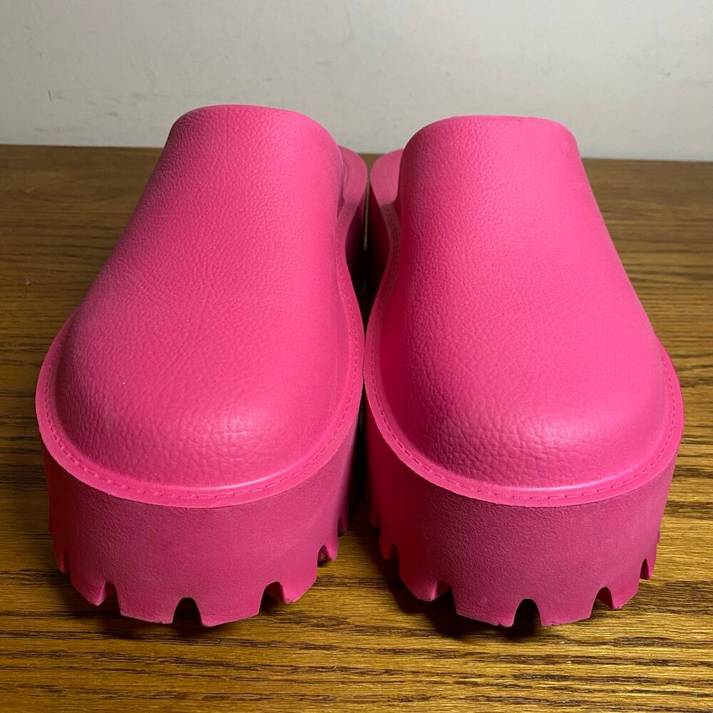 Jeffrey Campbell Clogge Fuchsia Slip On Chunky Platform Mule Clog Sandals Size 9 - Picture 2 of 7